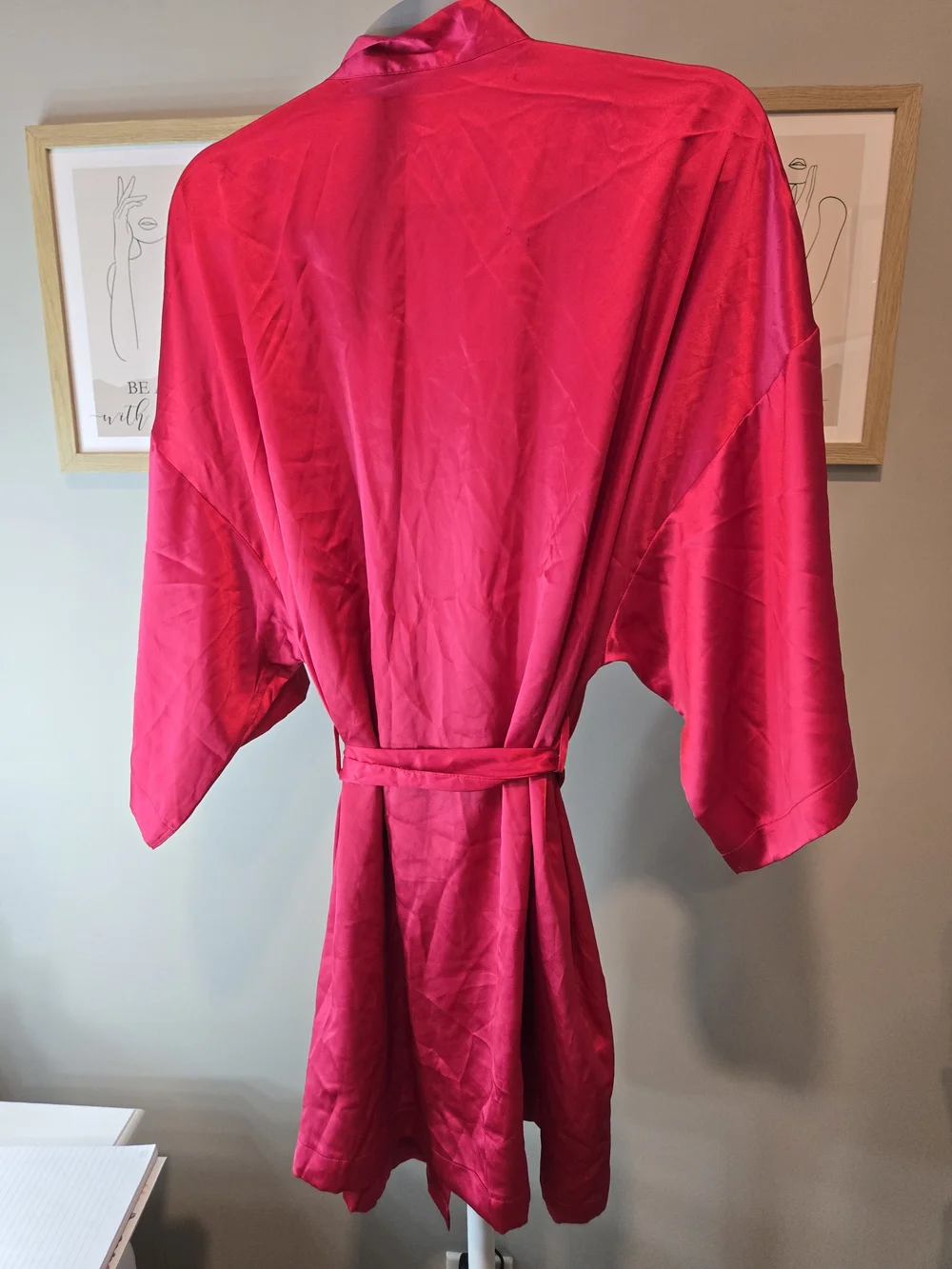 Victoria's Secret Satin Kimono Robe in Hot Pink
